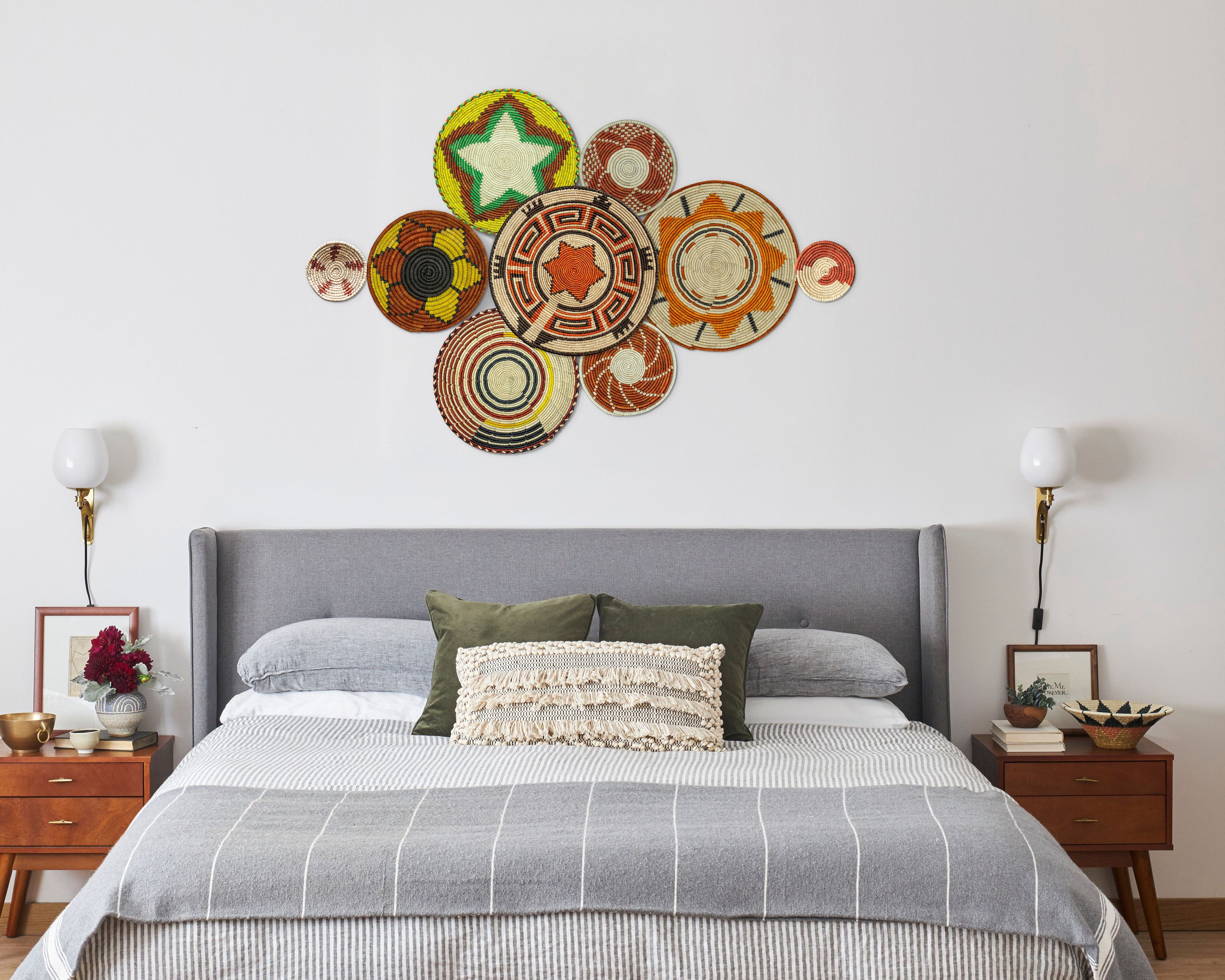 Set of 9 Handwoven wall baskets SET-18-9 N