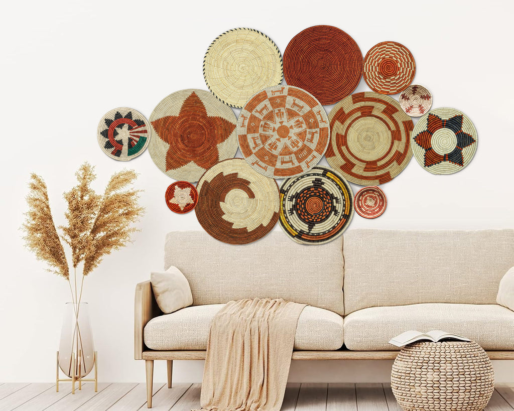 Set of 13 Handwoven wall baskets SET-181-13 N