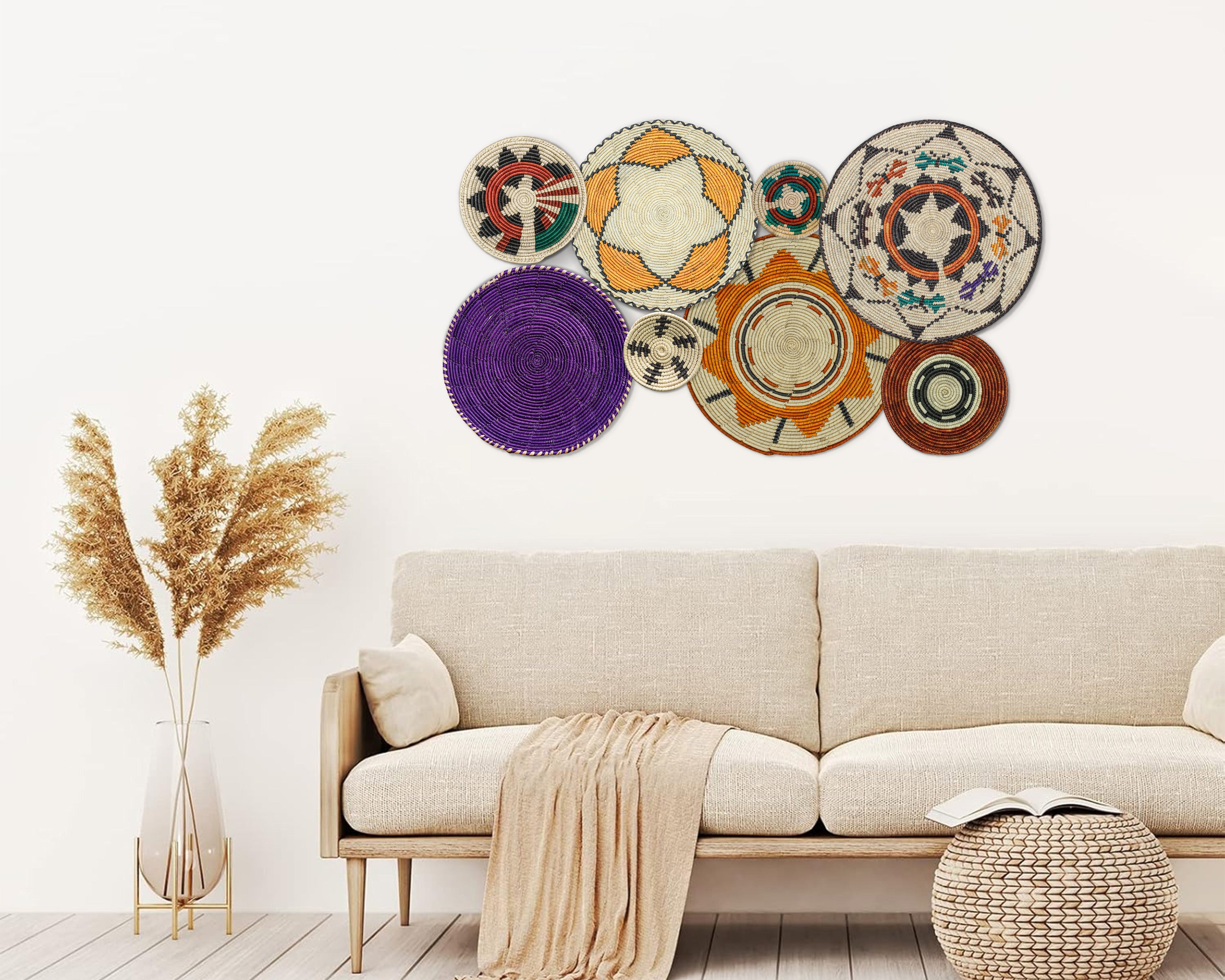 Set of 8 Handwoven wall baskets SET-244-8 N