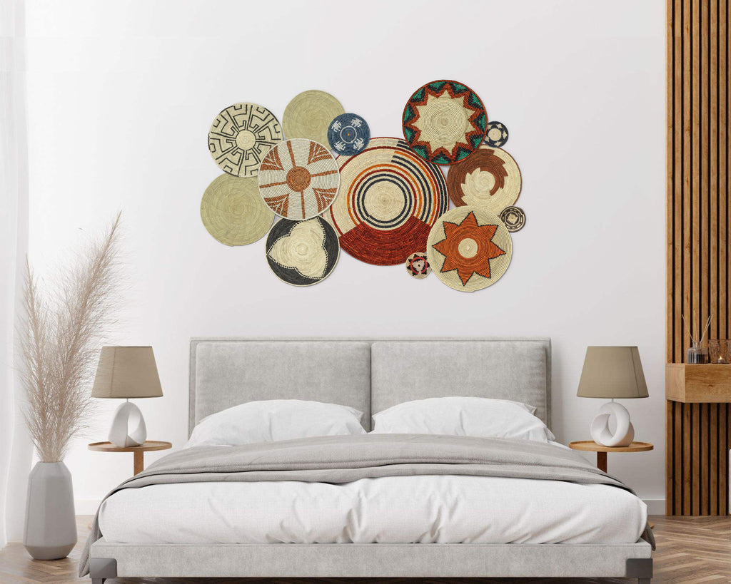 Set of 13 Handwoven wall baskets SET-157-13 N