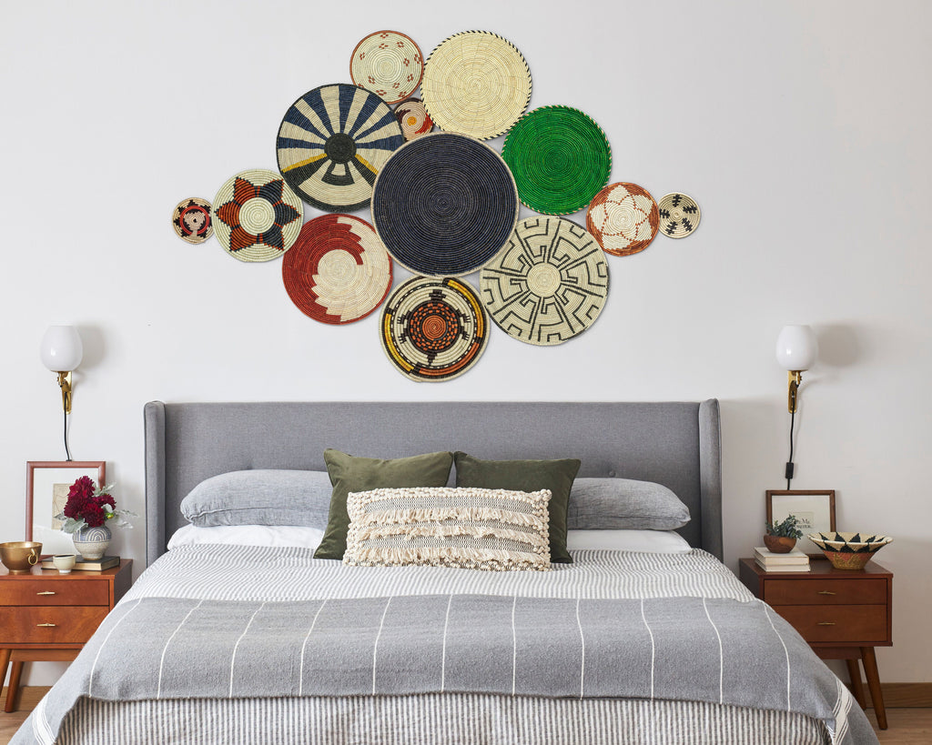 Set of 13 Handwoven wall baskets SET-156-13 N