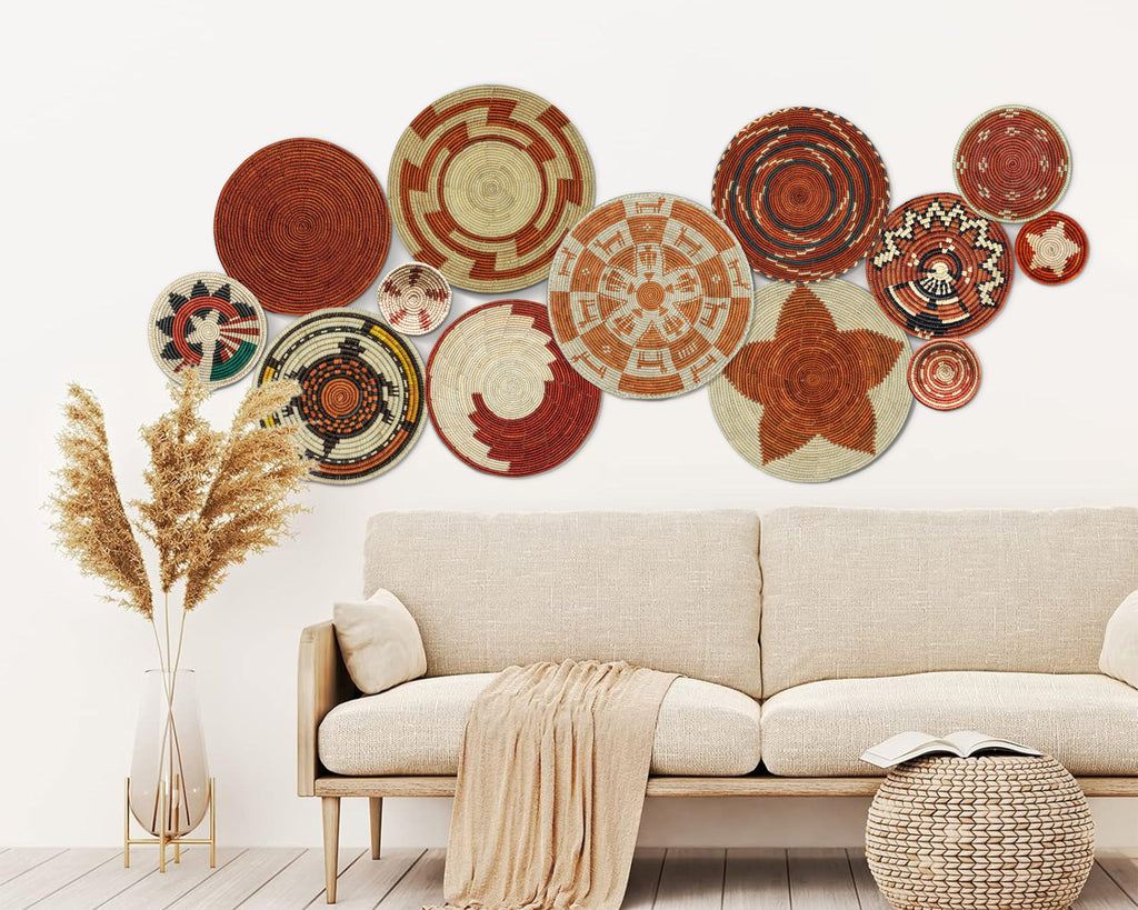 Set of 13 Handwoven wall baskets SET-181-13 N