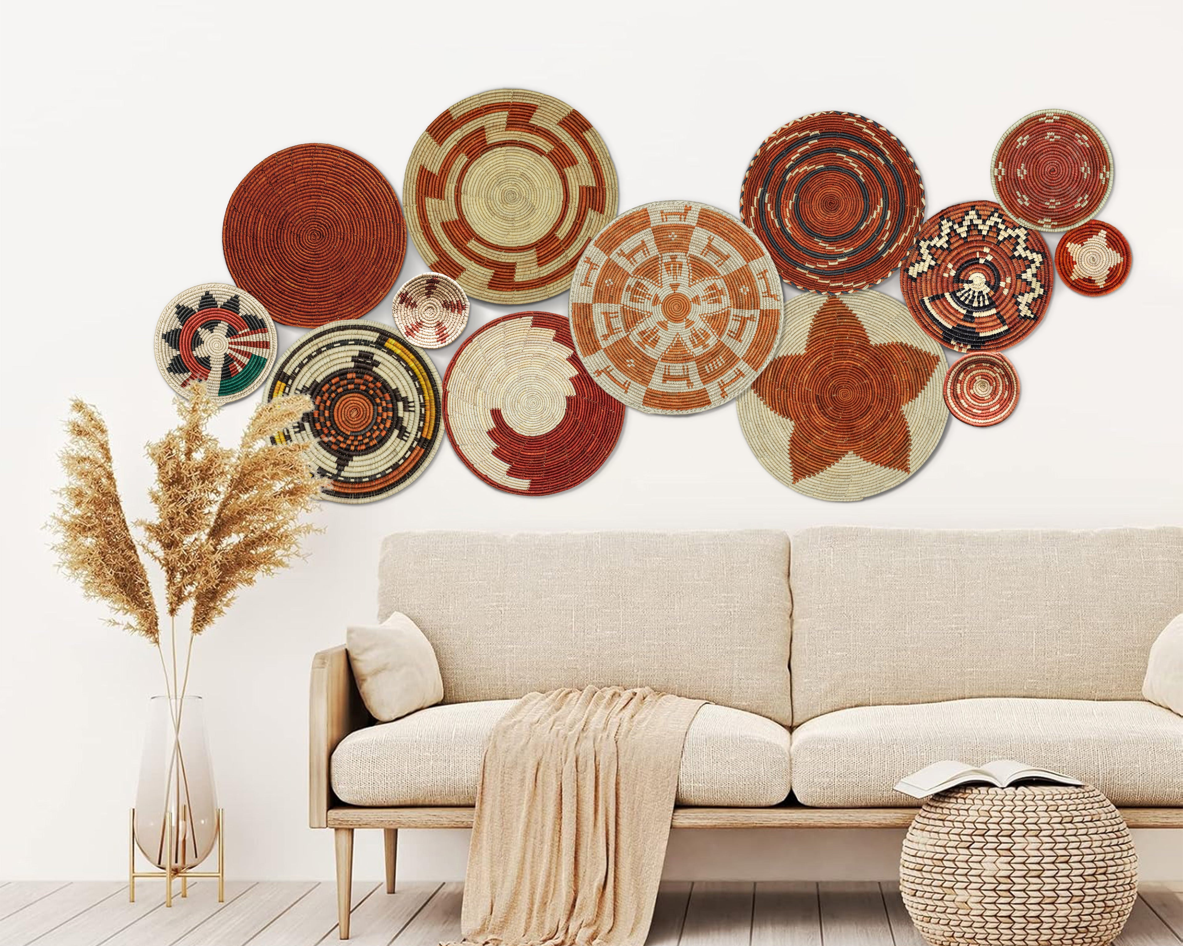 Set of 13 Handwoven wall baskets SET-181-13 N