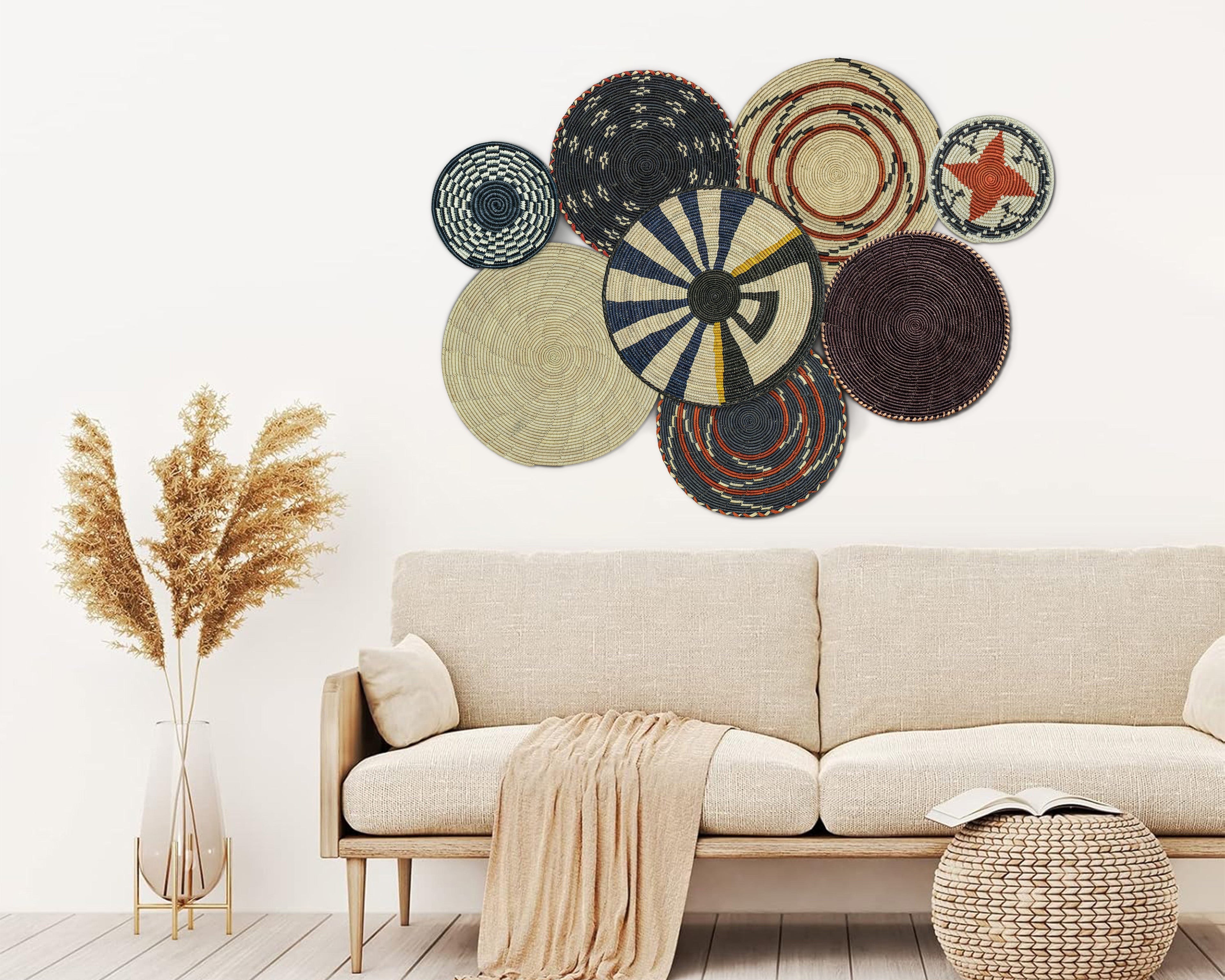 Set of 8 Handwoven wall baskets SET-344-8 N