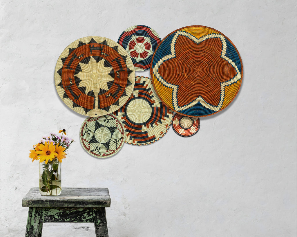 Set of 6 Handwoven wall baskets SET-269-6 N