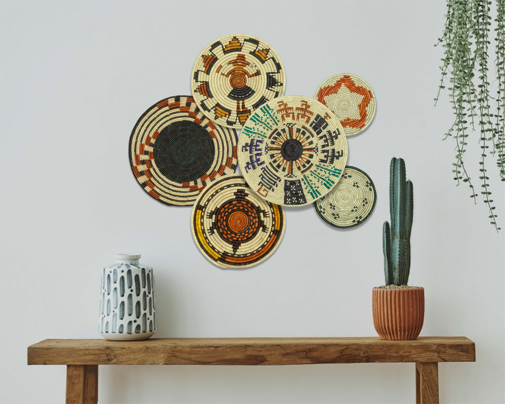 Set of 6 Handwoven wall baskets SET-279-6 N