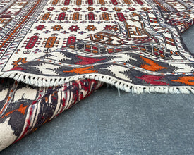 Mashwani Berjesta Afghan Wool Kilim - 6x4 ft