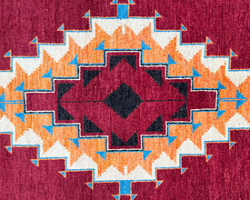 Two Grey Hills Navajo Inspired Hand-Knotted Carpet - 5x7 ft