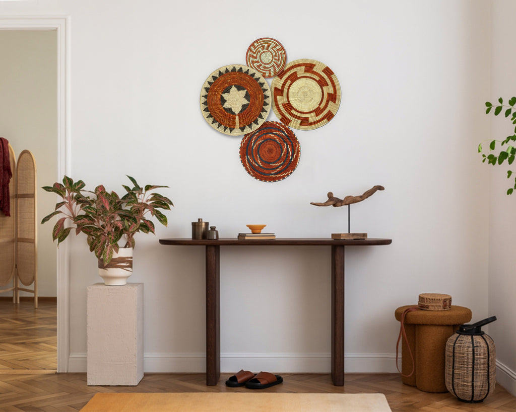 Set of 4 Handwoven wall baskets SET-226-4 N