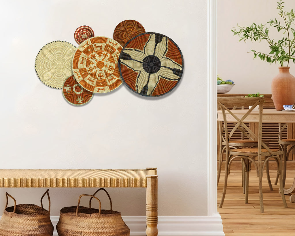 Set of 6 Handwoven wall baskets SET-270-6 N