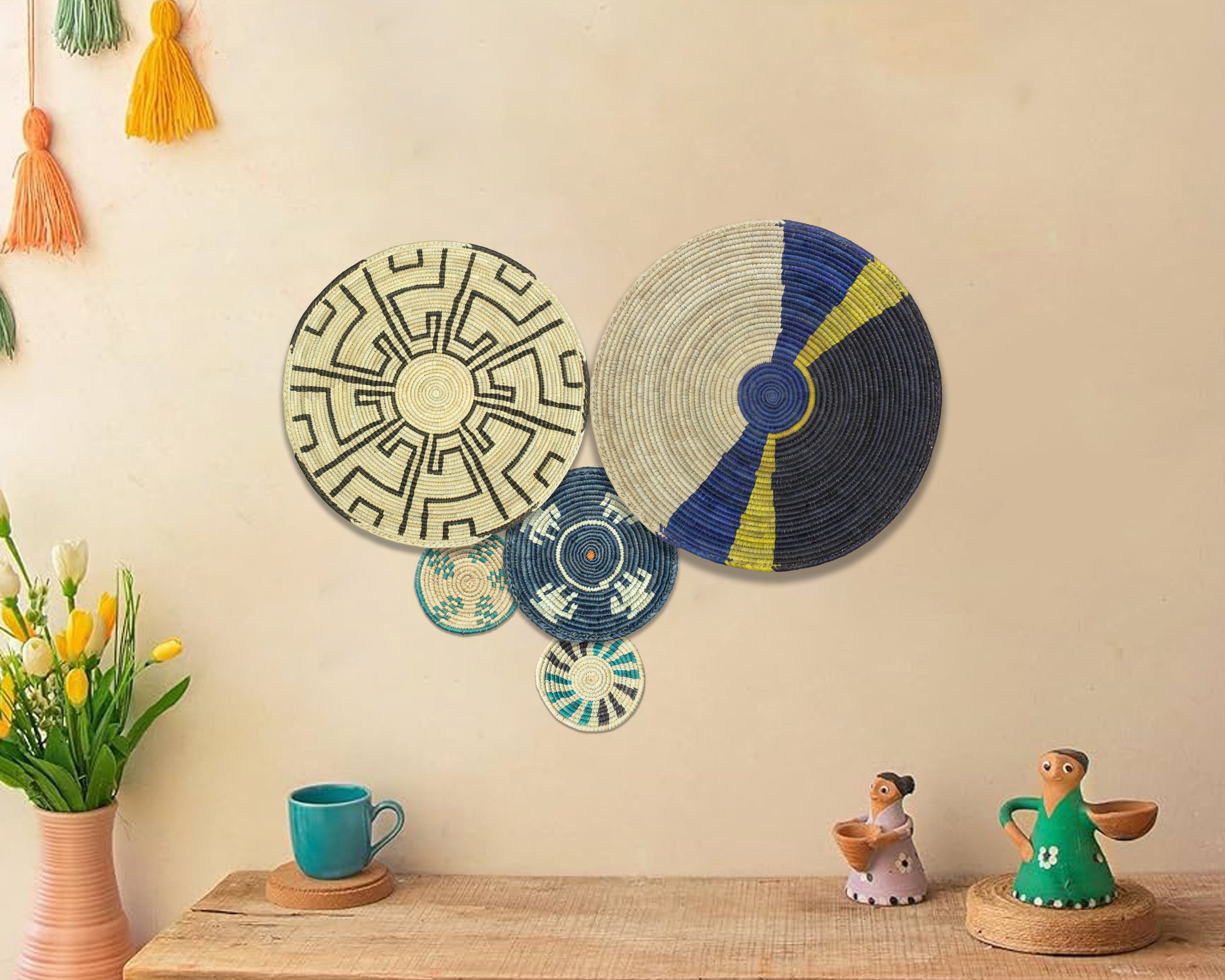 Set of 5 Handwoven wall baskets SET-69-5 N