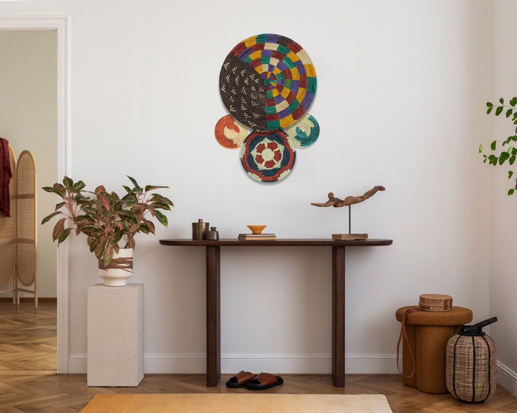 Set of 4 Handwoven wall baskets SET-233-4 N