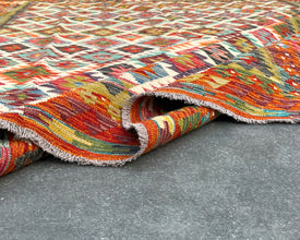 Afghan Maimana Wool Kilim - 10x7 ft