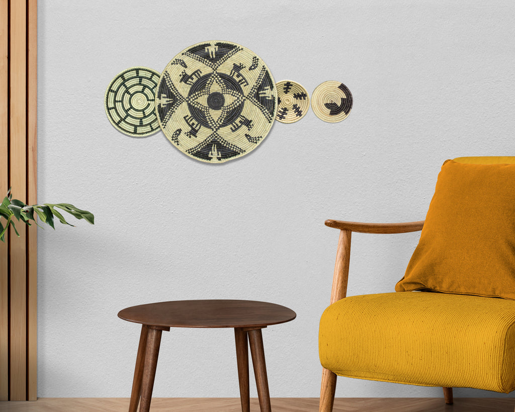 Set of 4 Handwoven wall baskets SET-239-4 N