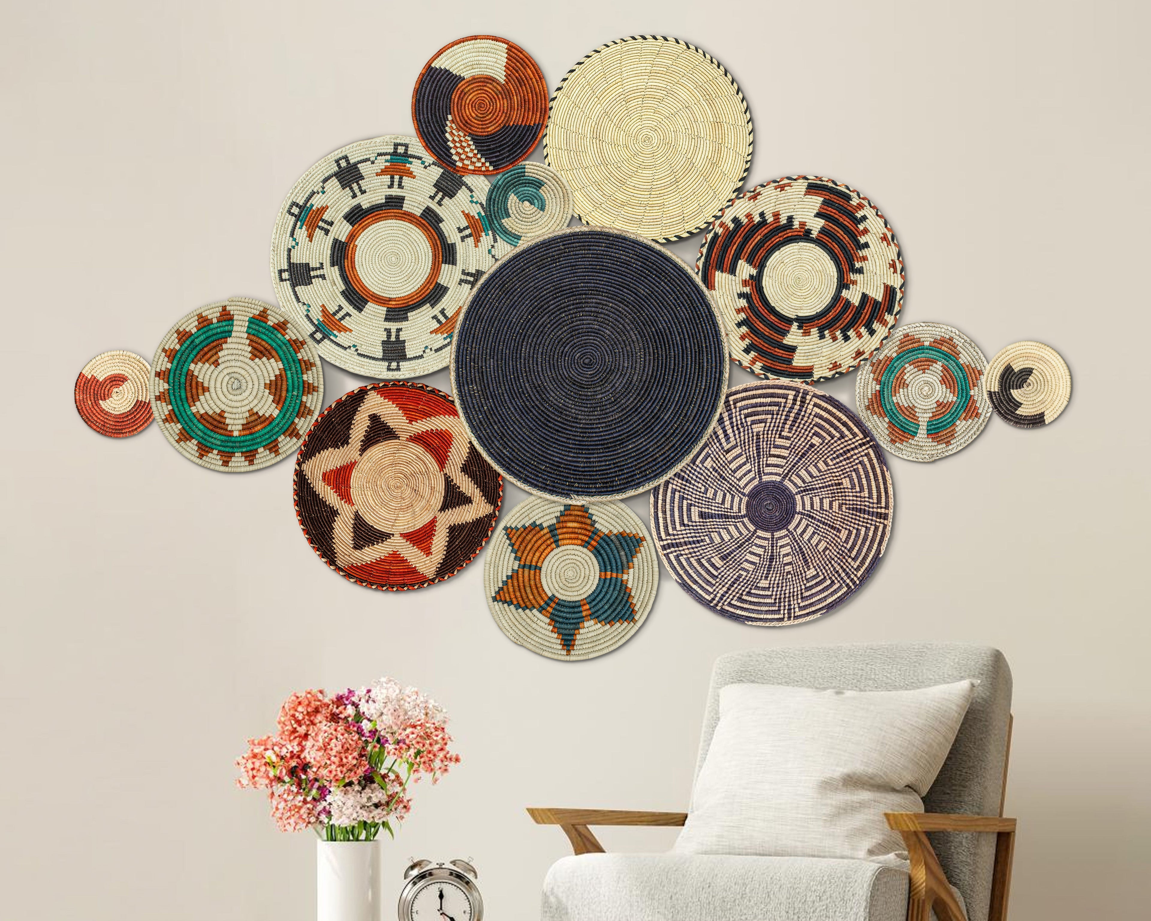 Set of 13 Handwoven wall baskets SET-158-13 N