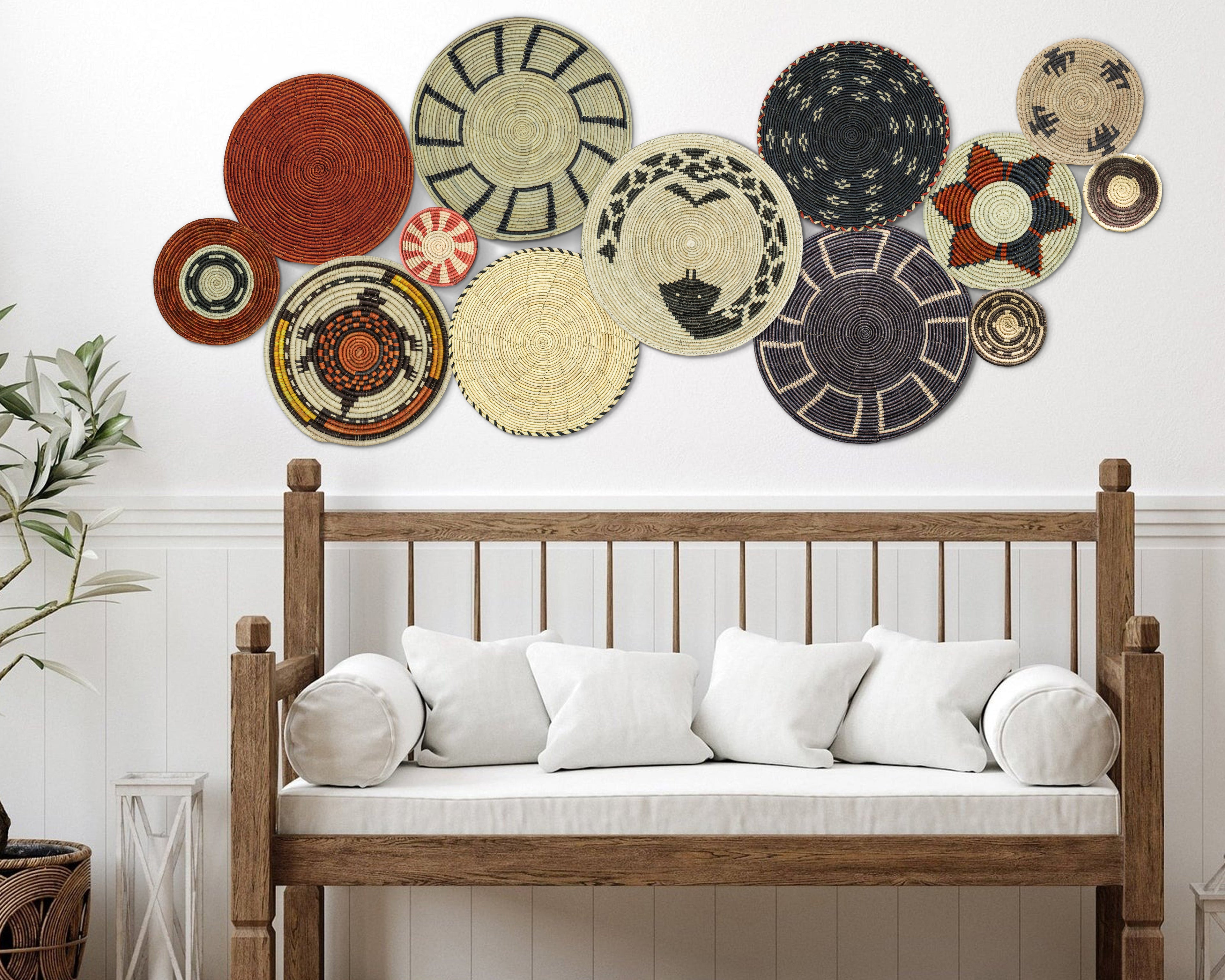 Set of 13 Handwoven wall baskets SET-176-13 N