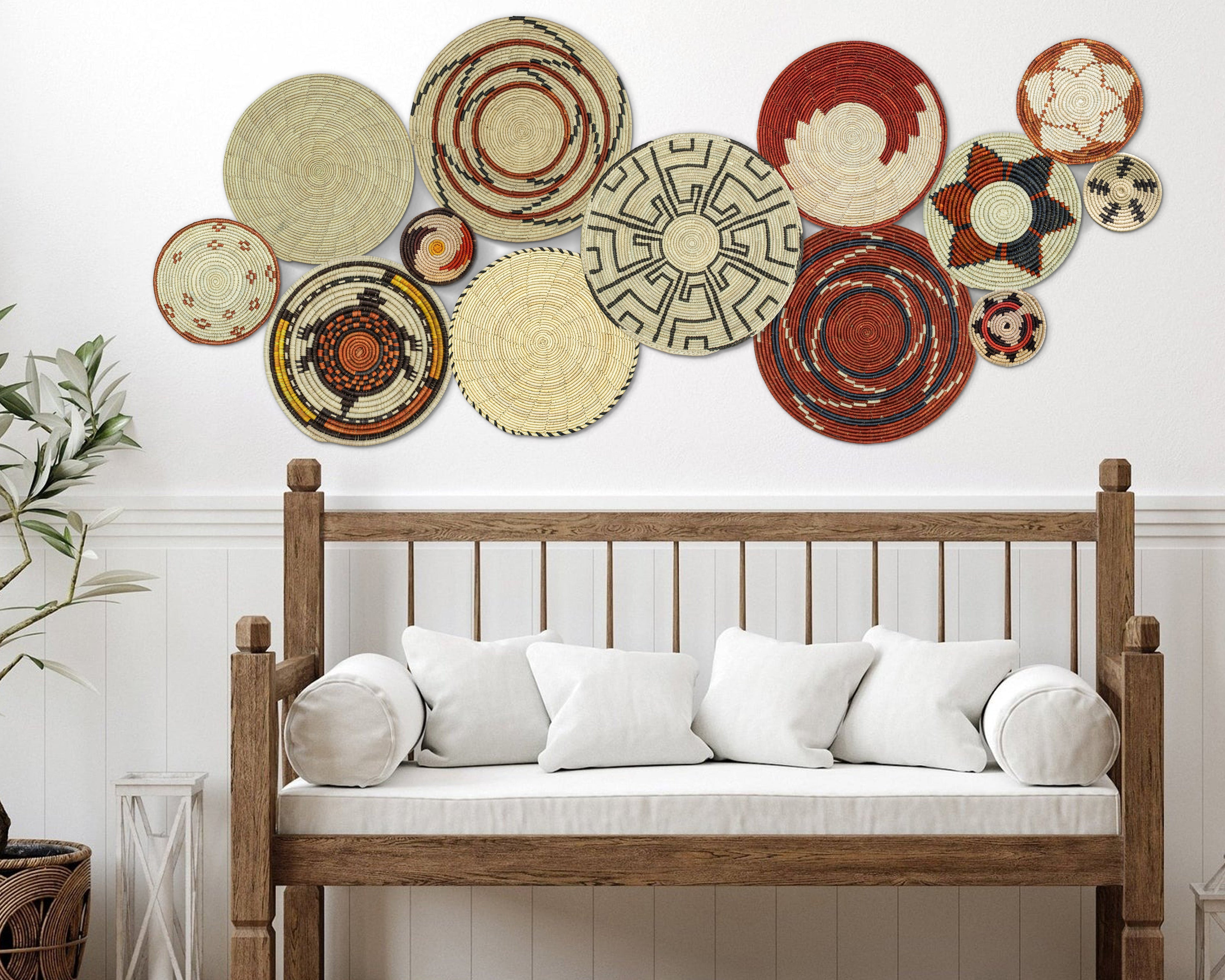 Set of 13 Handwoven wall baskets SET-175-13 N