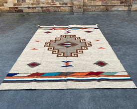 Two Grey Hills - Southwestern Wool Flatweave Rug