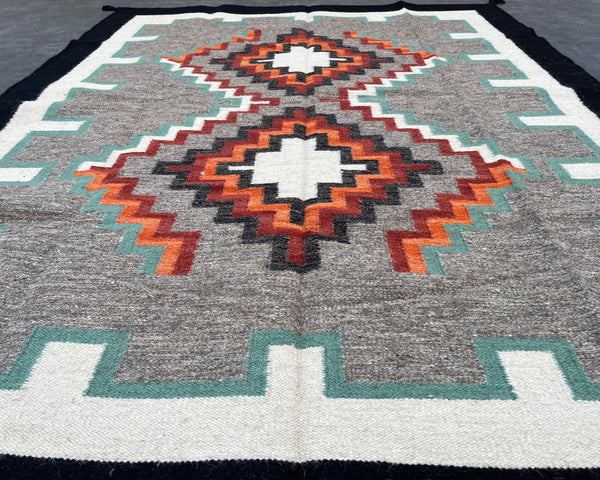 Two Grey Hills - Southwestern Wool Flatweave Rug