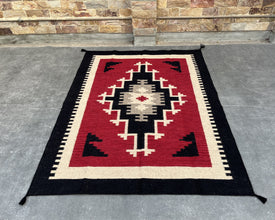 5x7ft Wool Kilim – Southwestern Flatweave Rug