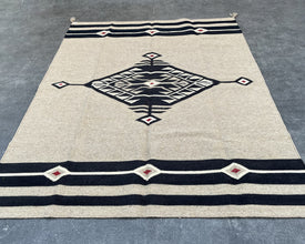 5x7ft Wool Kilim – Southwestern Flatweave Rug