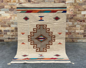 Two Grey Hills - Southwestern Wool Flatweave Rug