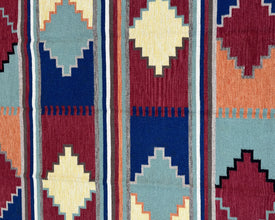 5x7ft Wool Kilim – Southwestern Flatweave Rug