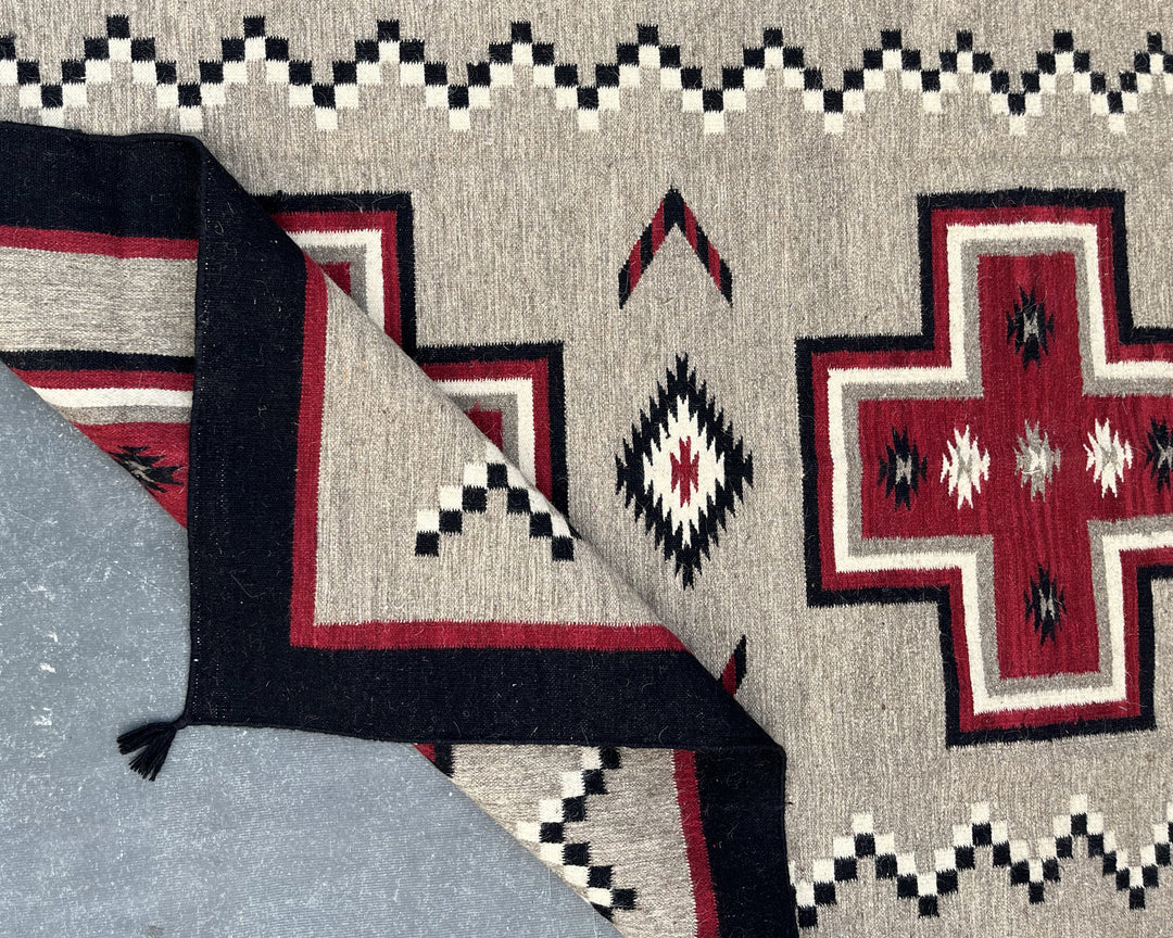 5x7ft Handwoven Dhurrie Rug, Large Soft Wool Flatweave Rug, Southwestern Tribal Area Rug, Perfect for Living Room & Bedroom