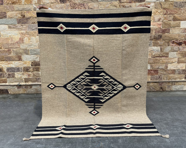 5x7ft Wool Kilim – Southwestern Flatweave Rug