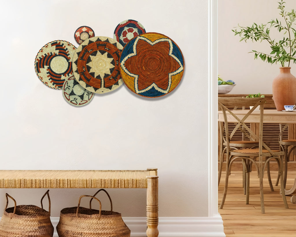 Set of 6 Handwoven wall baskets SET-269-6 N