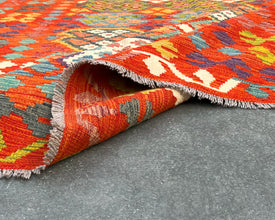 Afghan Maimana Wool Kilim - 10x7 ft