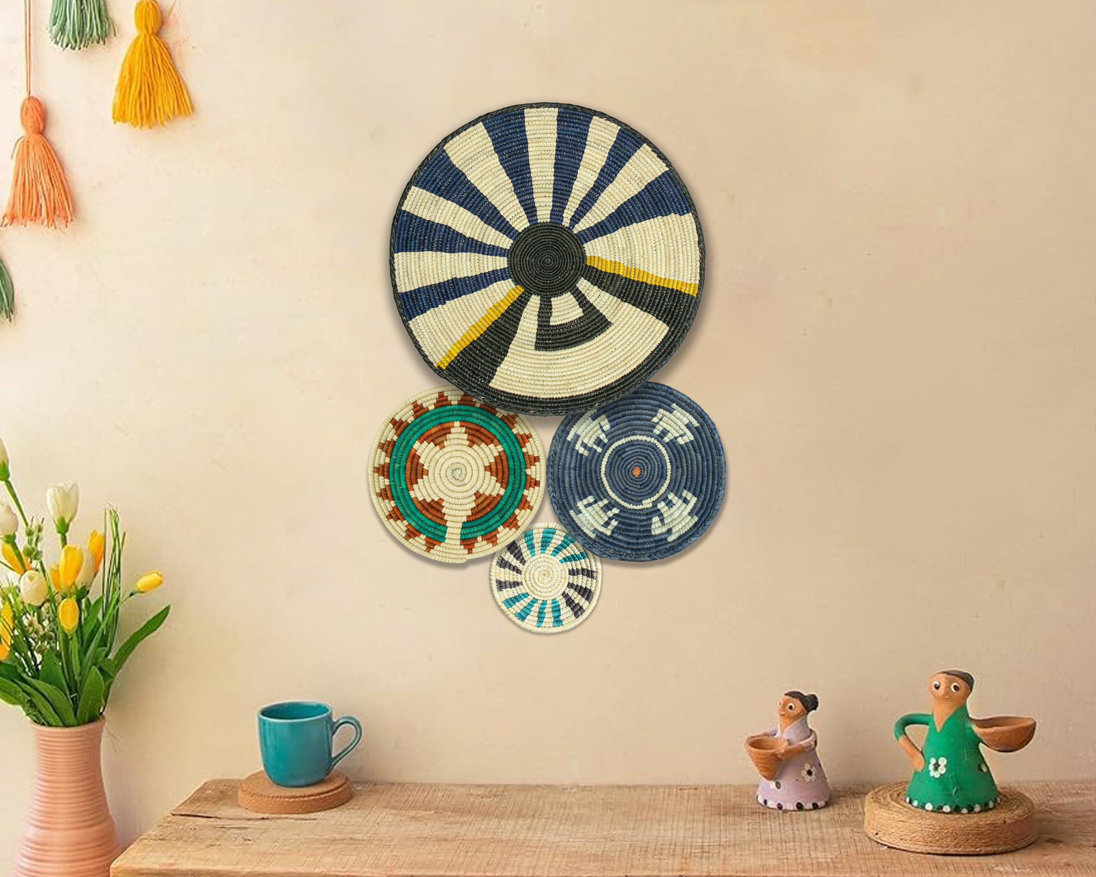 Set of 4 Handwoven wall baskets SET-236-4 N