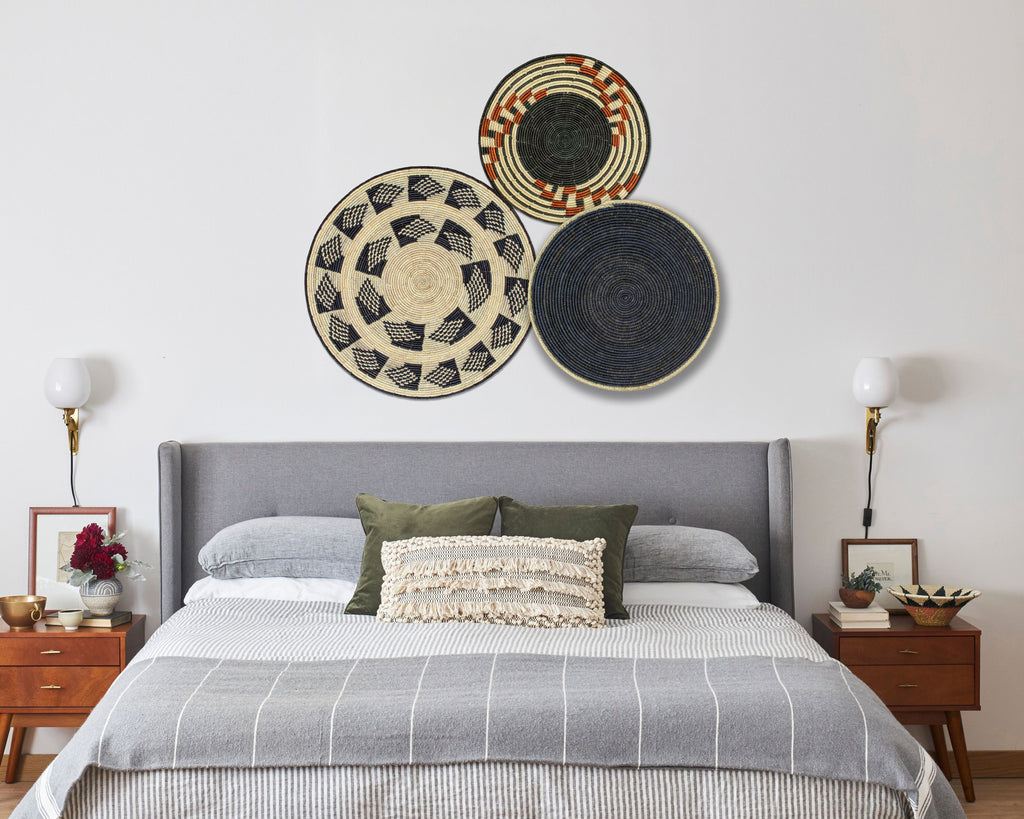 Set of 3 Handwoven wall baskets SET-201-3 N