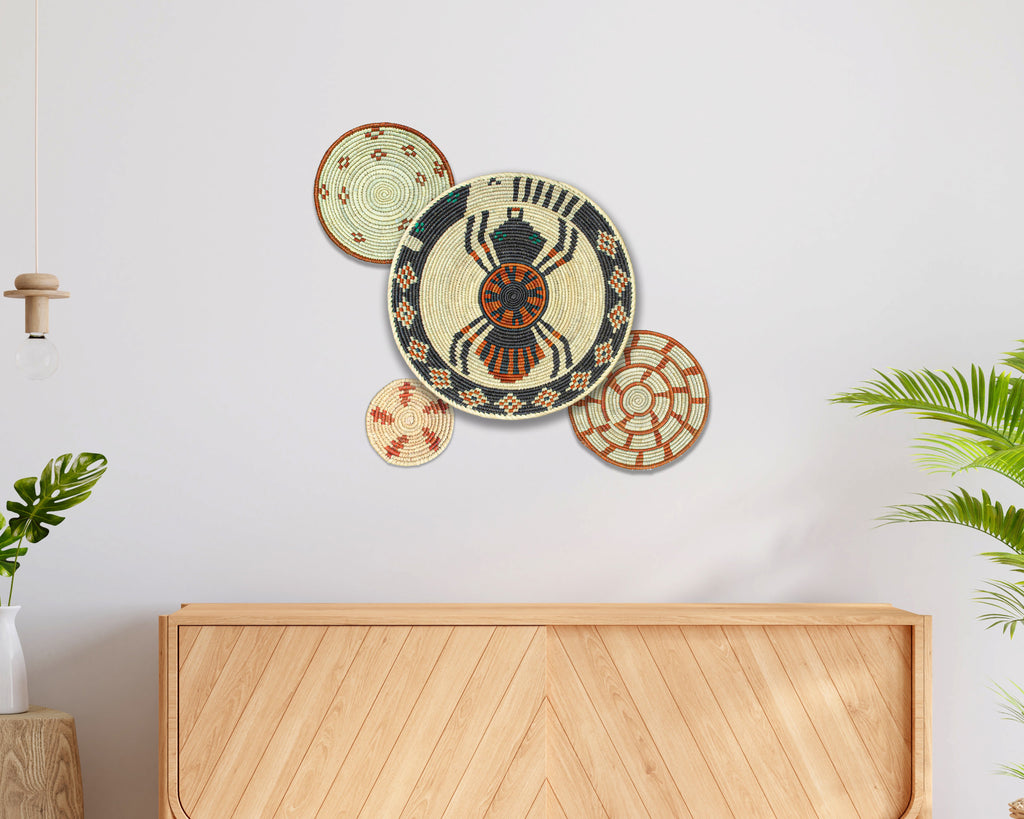 Set of 4 Handwoven wall baskets SET-235-4 N