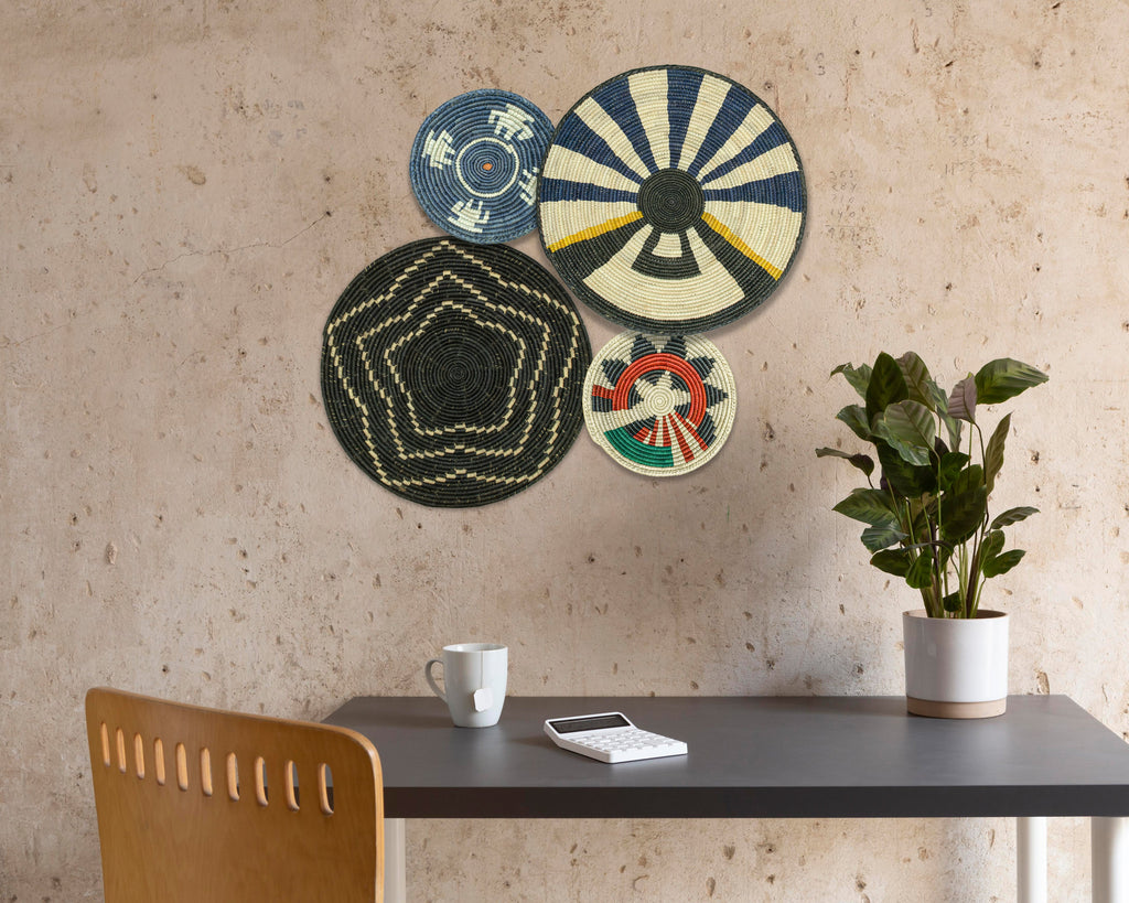 Set of 4 Handwoven wall baskets SET-231-4 N