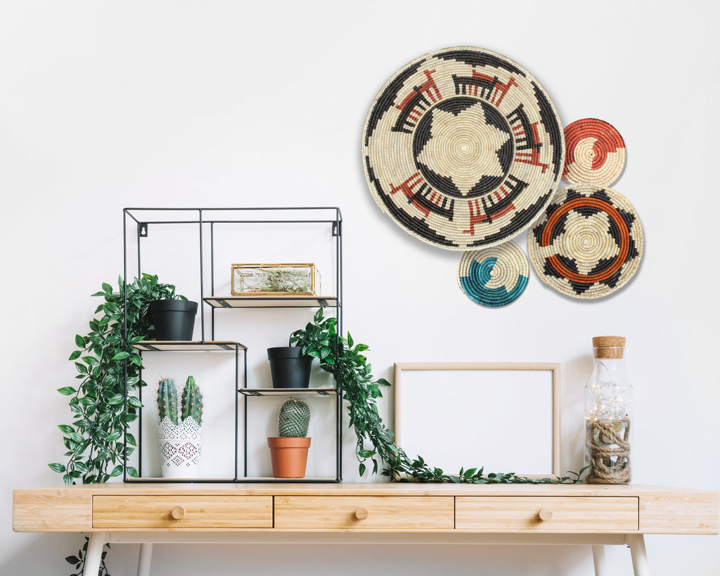 Set of 4 Handwoven wall baskets SET-234-4 N