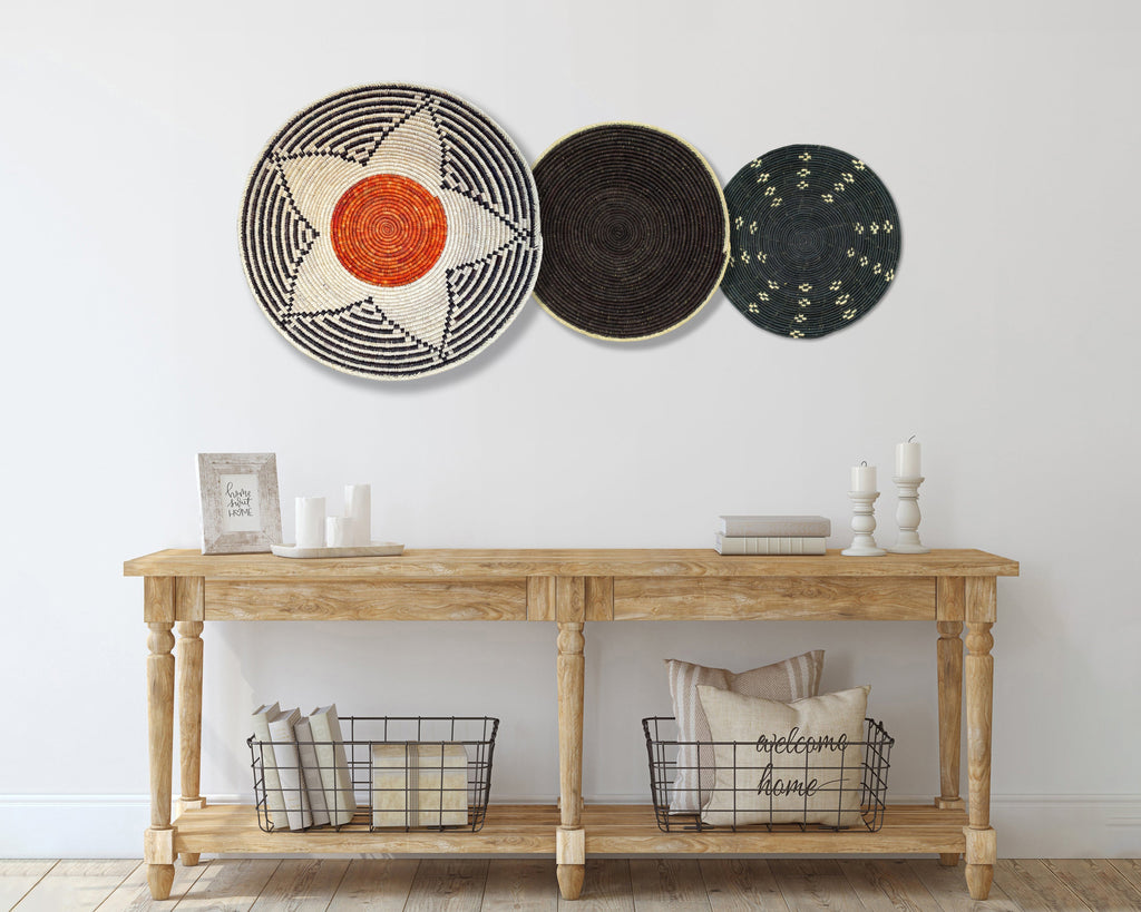 Set of 3 Handwoven wall baskets SET-205-3 N