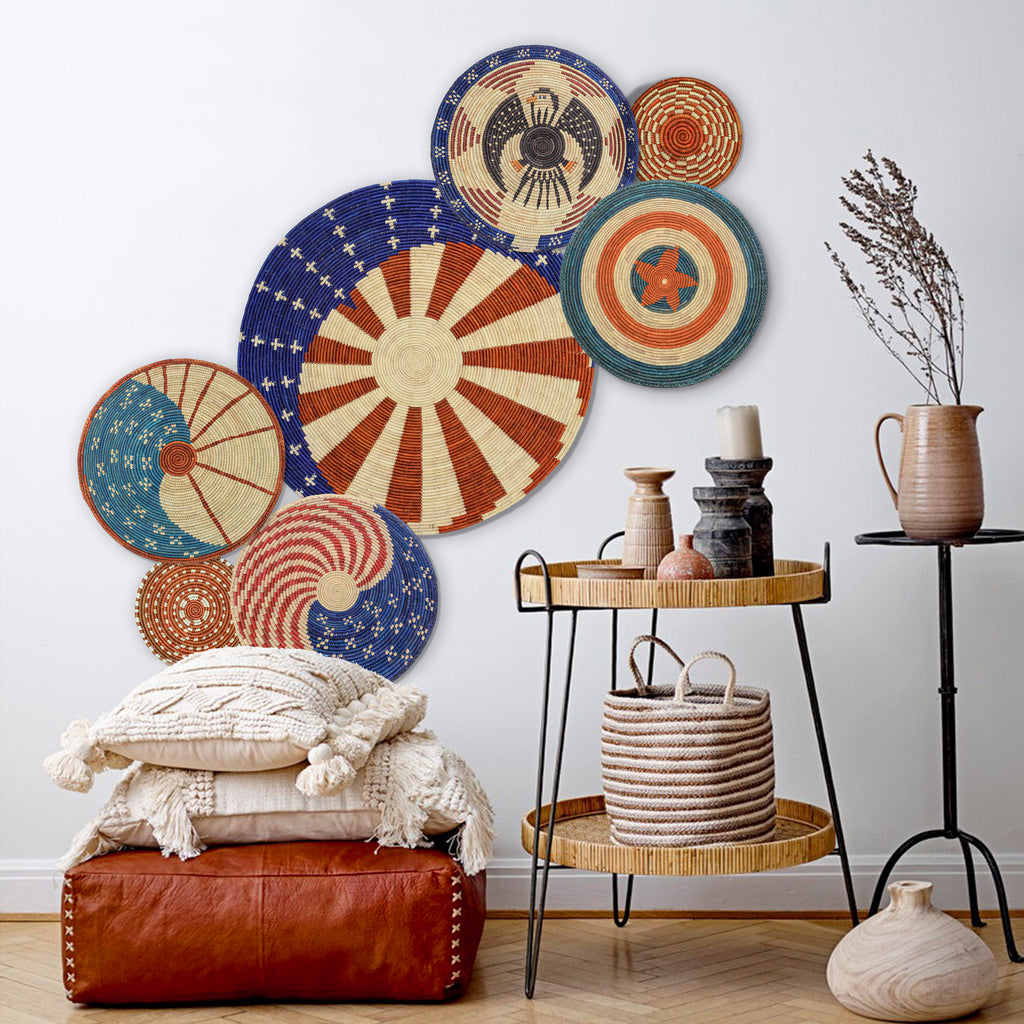 Patriotic Wall Basket Gallery Set of 8