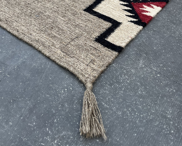 6x4ft Handwoven Dhurrie Rug, Large Soft Wool Flatweave Rug, Southwestern Tribal Area Rug, Perfect for Living Room & Bedroom