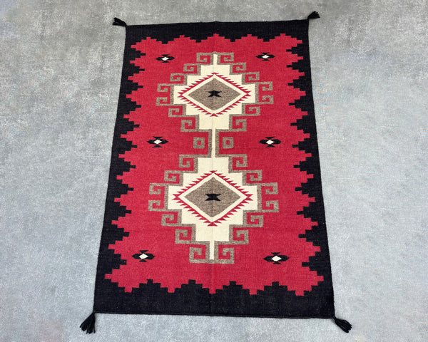 6x4ft Wool Kilim – Southwestern Flatweave Rug