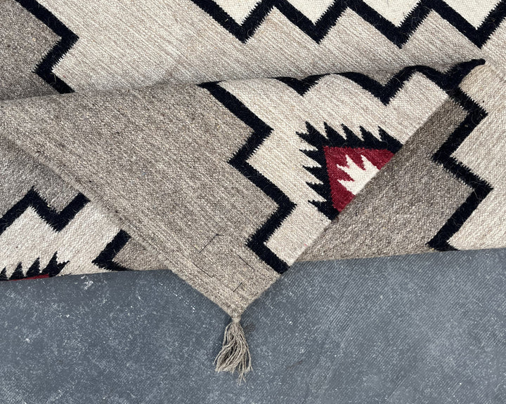 6x4ft Handwoven Dhurrie Rug, Large Soft Wool Flatweave Rug, Southwestern Tribal Area Rug, Perfect for Living Room & Bedroom