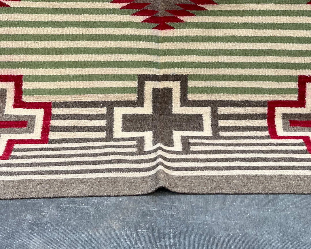 6x4ft Handwoven Dhurrie Rug, Large Soft Wool Flatweave Rug, Southwestern Tribal Area Rug, Perfect for Living Room & Bedroom