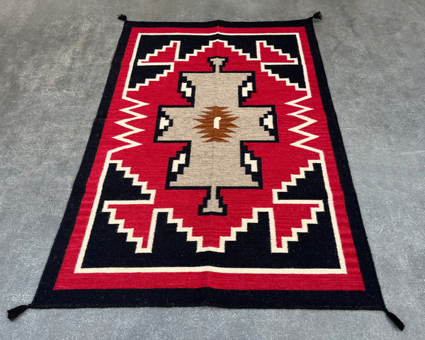 6x4ft Wool Kilim – Southwestern Flatweave Rug