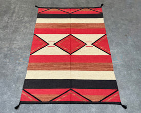 6x4ft Wool Kilim – Southwestern Flatweave Rug