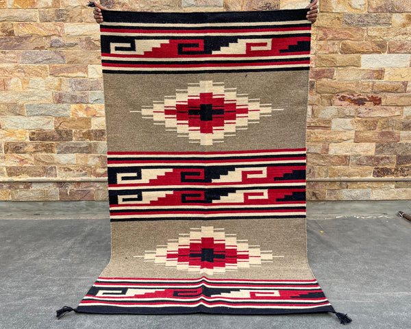 6x4ft Wool Kilim – Southwestern Flatweave Rug