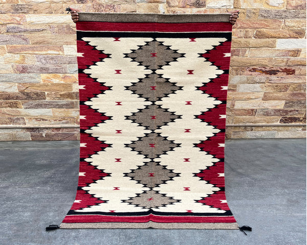 6x4ft Wool Kilim – Southwestern Flatweave Rug