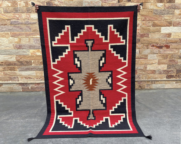 6x4ft Wool Kilim – Southwestern Flatweave Rug