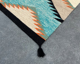 6x4ft Wool Kilim – Southwestern Flatweave Rug