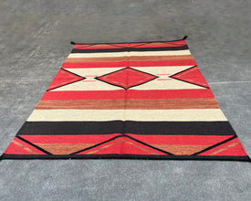 6x4ft Wool Kilim – Southwestern Flatweave Rug