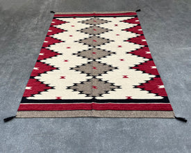 6x4ft Wool Kilim – Southwestern Flatweave Rug